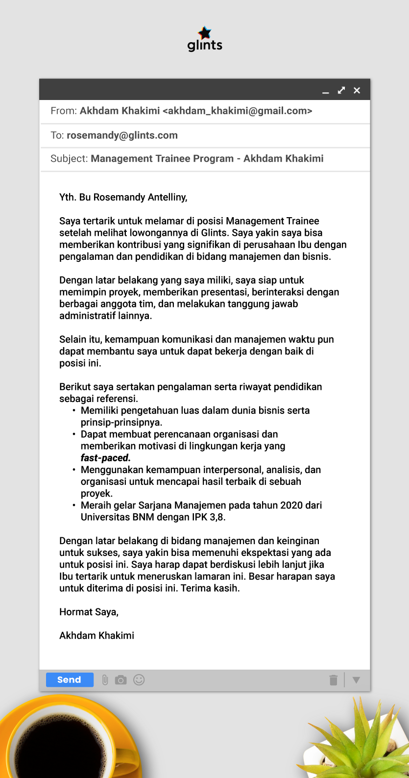 contoh cover letter management trainee