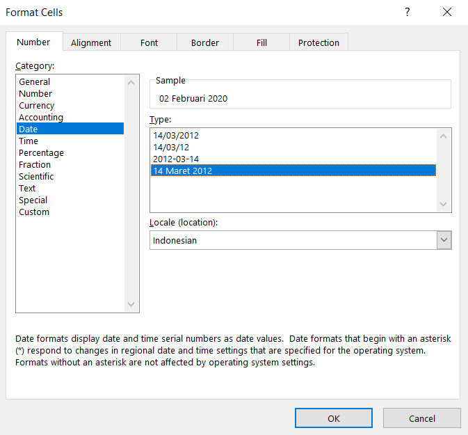 a.2 Buka menu “Format cells” kalau ingin menyesuaikan tampilan tanggal