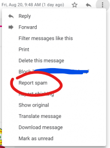 report spam gmail