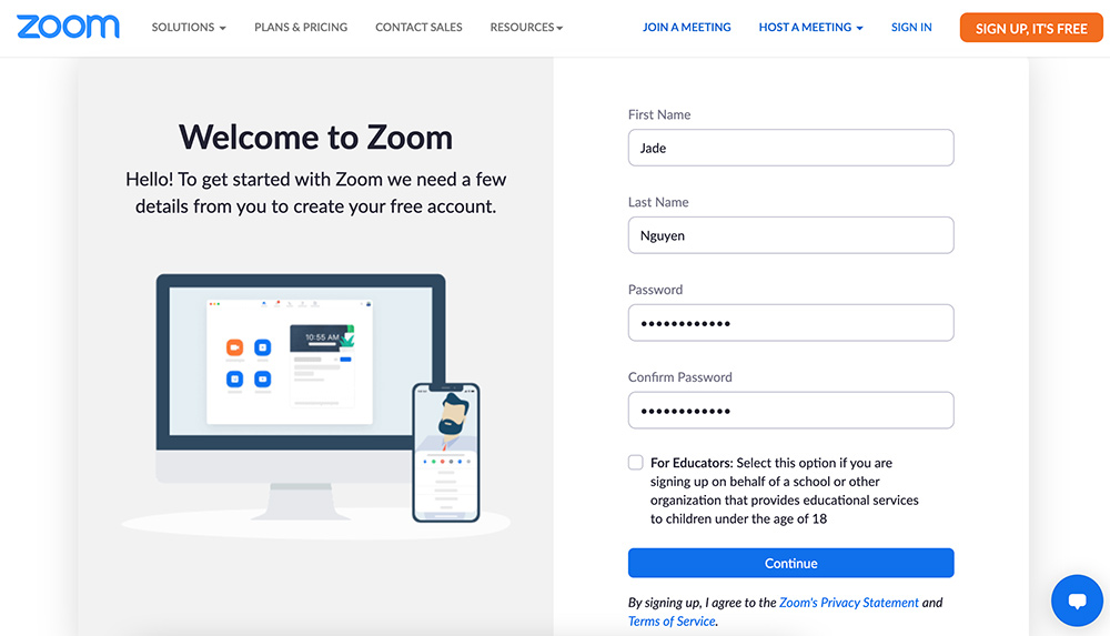 Đăng nhập vào tài khoản Zoom của bạn
