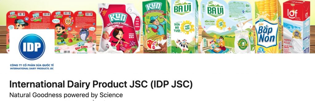 Công ty CP Sữa Quốc Tế IDP với các sản phẩm quen thuộc.